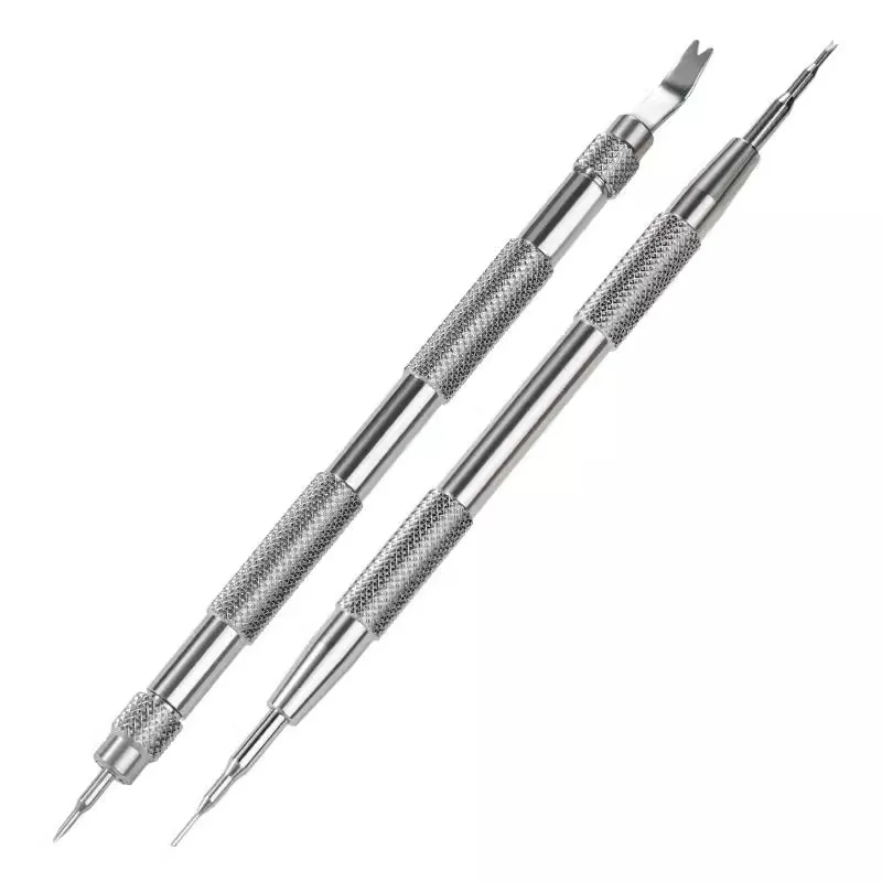 2 stili di strumenti per orologi, barra dell'ago in pino a molla, posa, perno classificato, riparazione barrette, set di molle per cinturini per orologi, riparazione dell'orologio, rimozione del cinturino