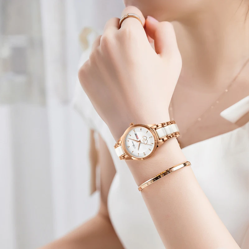 Oem High Quality Casual With Bracelet Ceramic Designer Ladies Watches Luxury Hand Supplier Waterproof WomenQuartz Watch