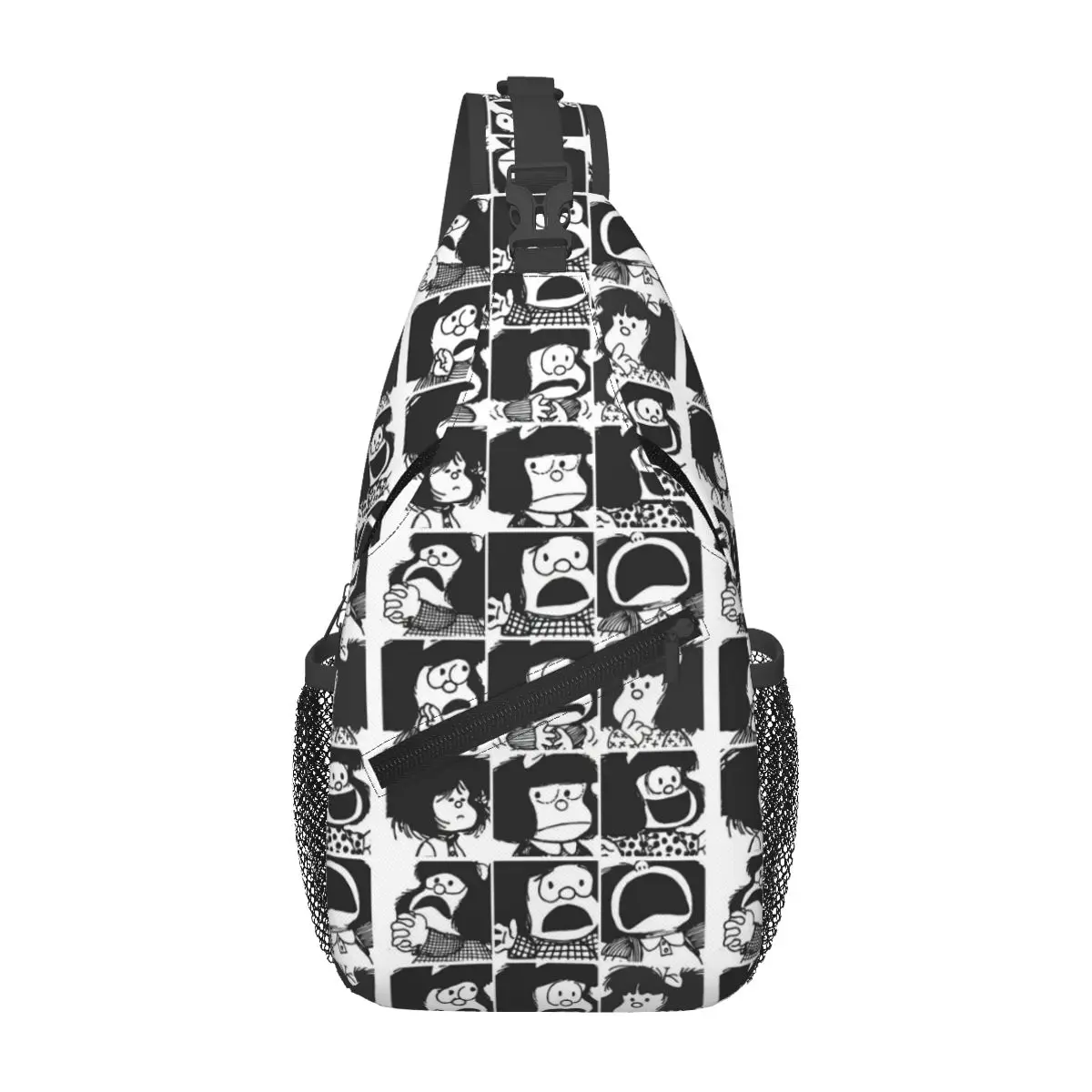 

Custom Anime Plaid Mafalda Blanket Sling Crossbody Backpack Waterproof Cycling Quino Cute Kawaii Daypack Print Shoulder Backpack