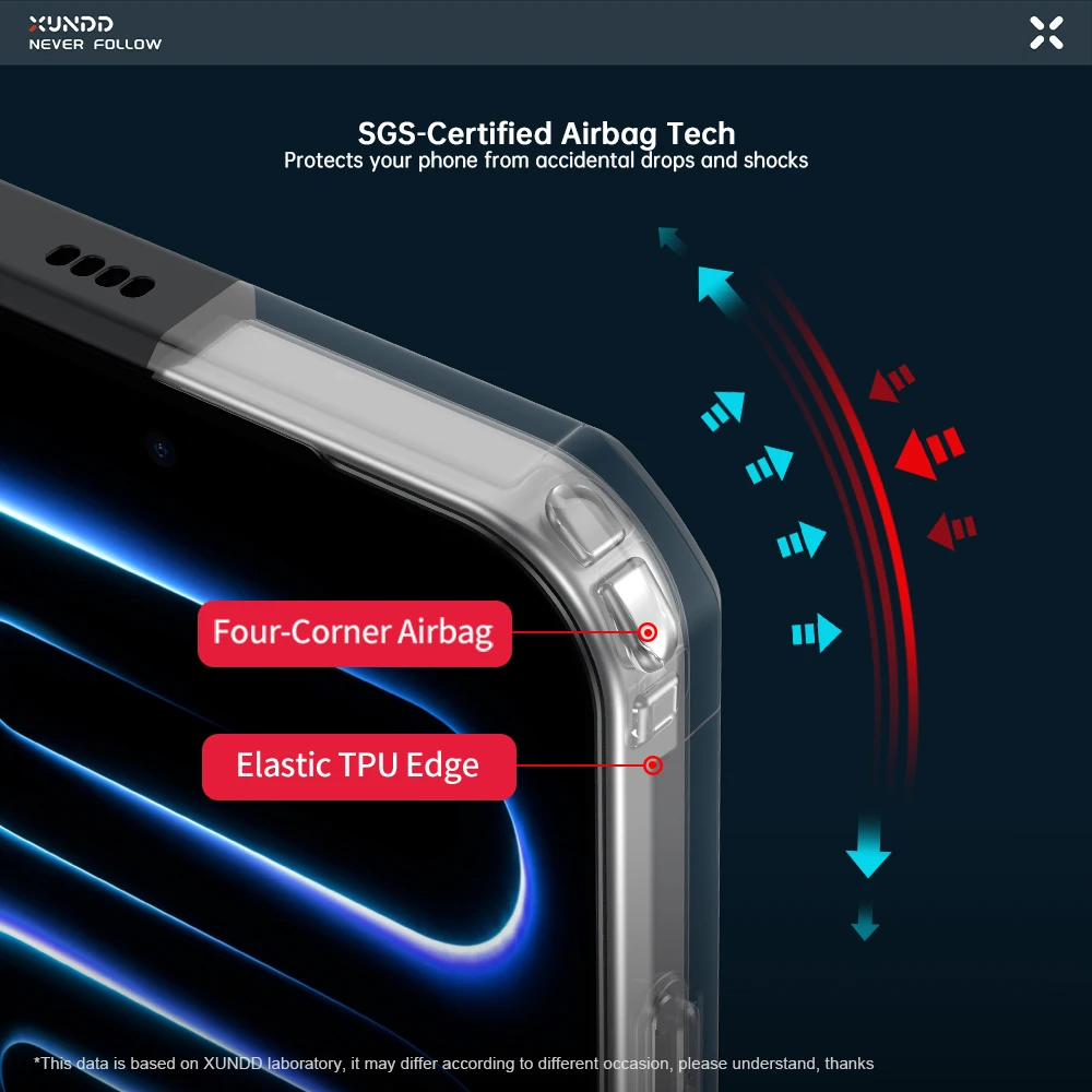 XUNDD Hülle für Redmi K100 Pro Max/POCO F9 Ultra 5G Stoßfeste Airbag-Schutzhülle Schwarz Transparent mit Magnetständer und Kameraschutz – Detail 3