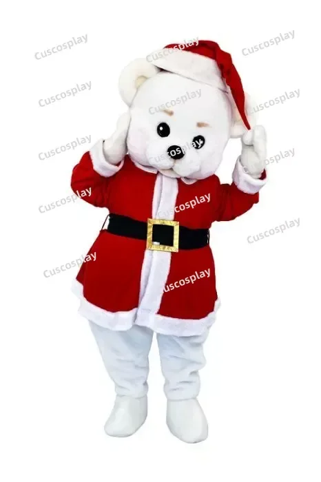 

Christmas Christmas White Bear Teddy Bear Mascot Costume Character Amusement Parkfunfair Animation Fancy Dress Halloween Part