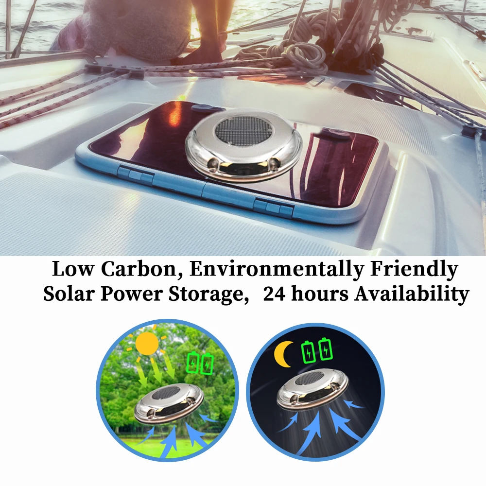 Marine Boat Yachat Trailer Caravan accessories Roof Ventilation Attic Fan Stainless Steel Solar Powered Vent