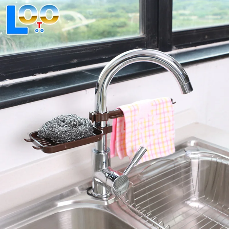 بالوعة المطبخ استنزاف رف الإسفنج سلة التخزين صنبور القماش استنزاف حامل تجفيف الصابون الرف المنظم اكسسوارات الحمام