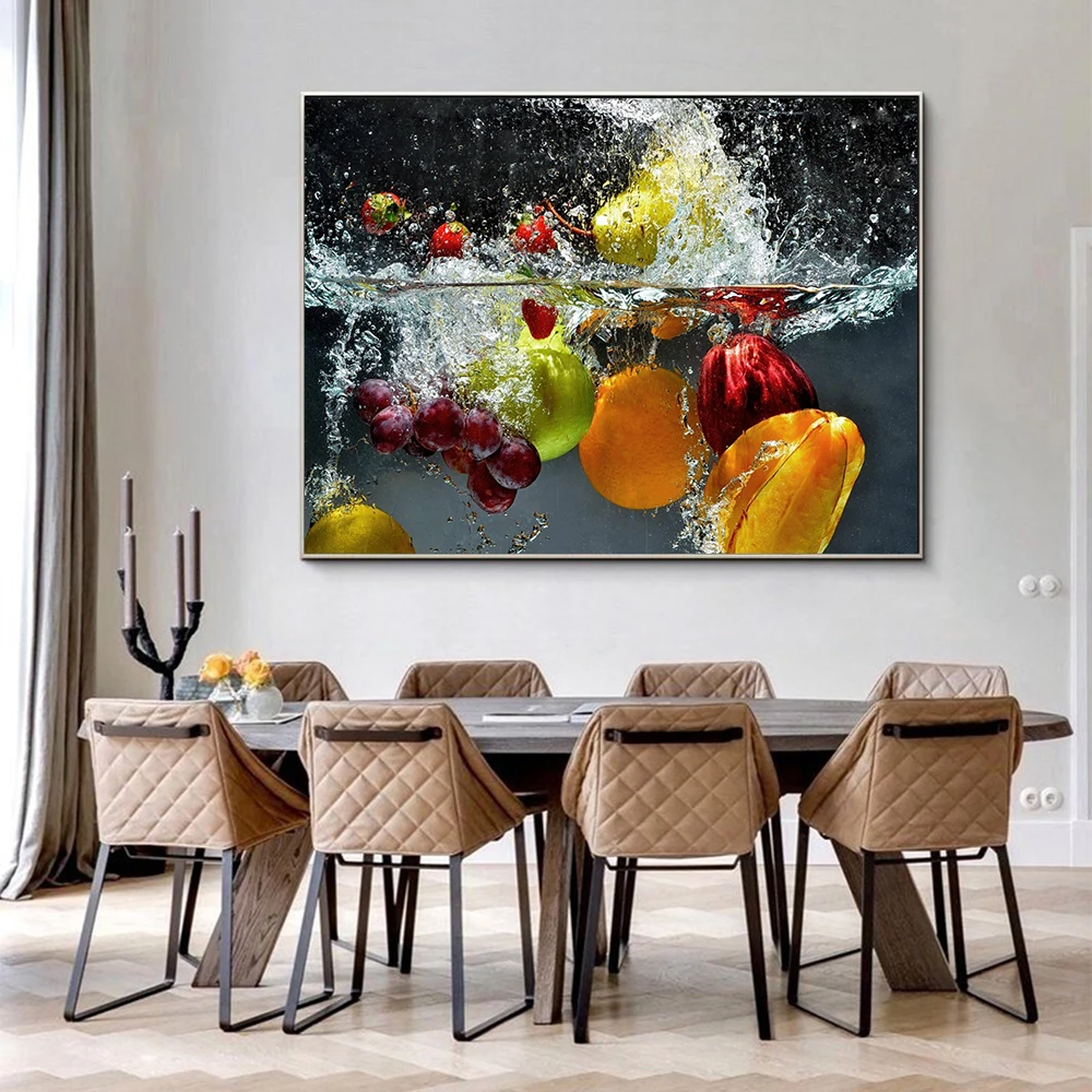 

Bread Tropical Fruit Splash Photo Print Canvas Painting Wall Art Poster Food Picture for Kitchen Dining Room Home Decor Cuadros