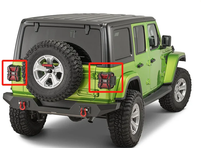Aluminum Alloy Lampshade for Wrangler Car Rear Tail Light Covers High Quality Flag Rear Tail Light Guard Cover Protector