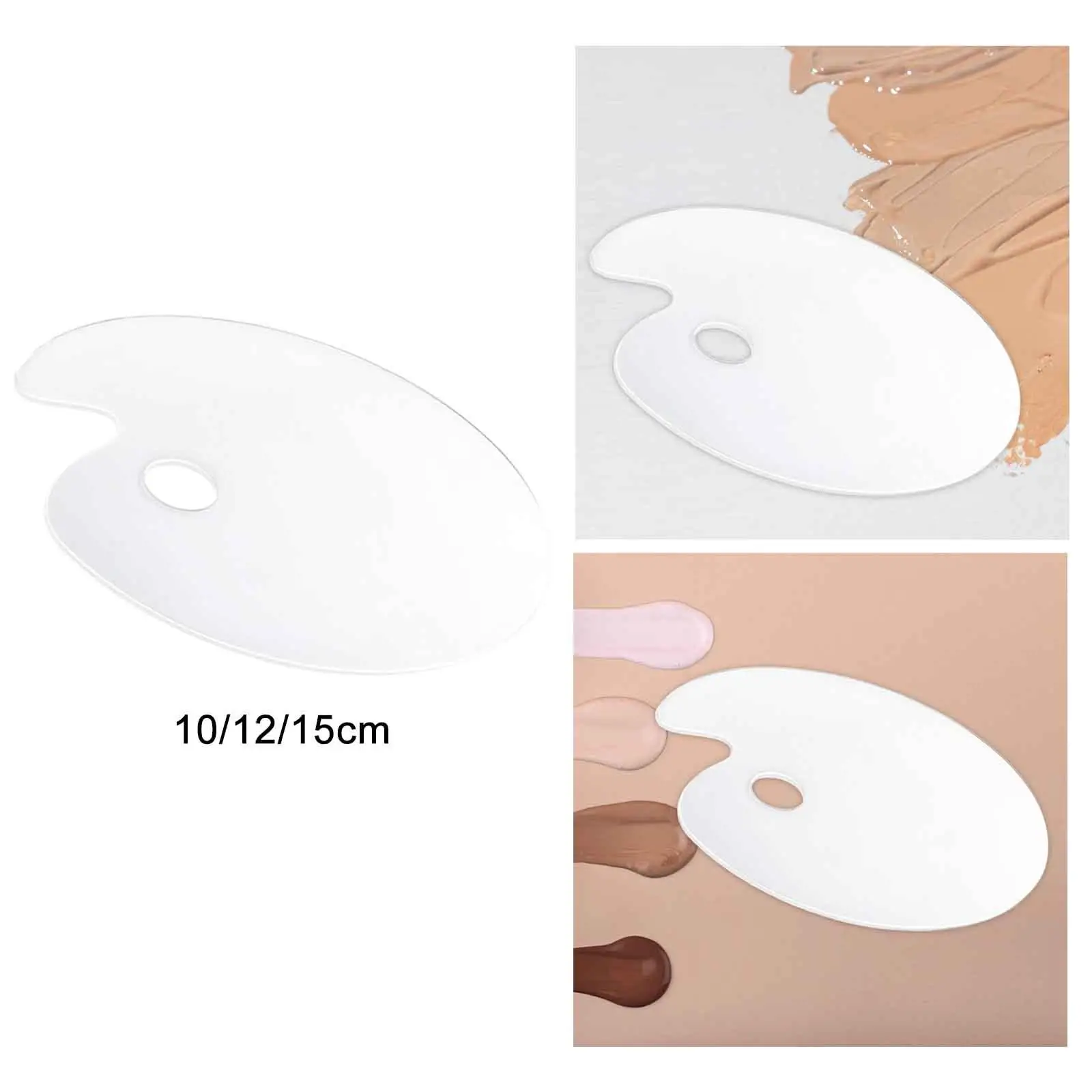 Bandeja de paleta de maquillaje, herramienta de maquillaje, base de mano, paleta de cosméticos, acrílico para mezclar base, pigmento de brillo de labios