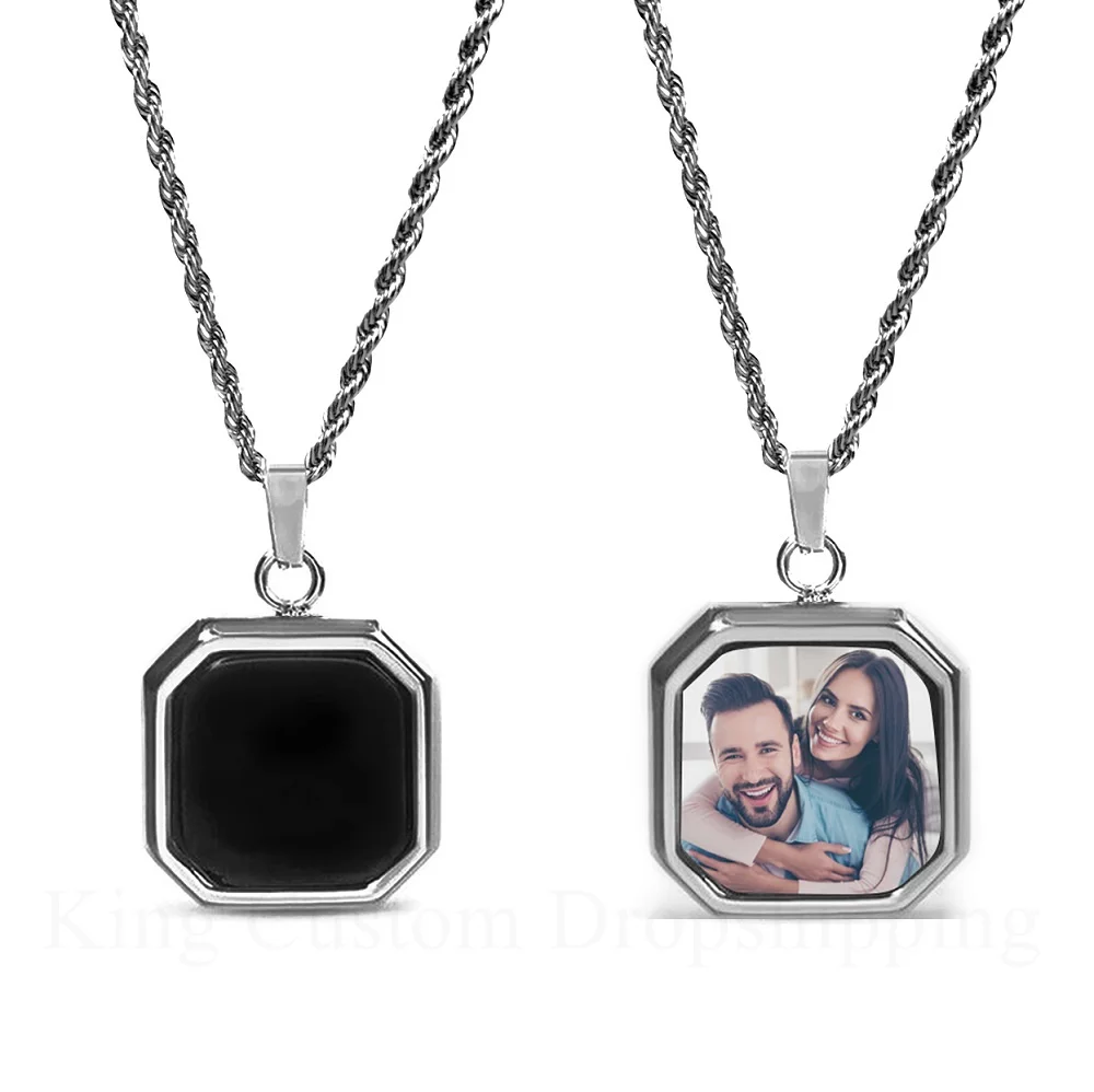 

Custom Heat photo Magic Necklace with Hidden Picture Heat Activated Magic Lover Mother's Day valentines Pet Dog Photo Gift