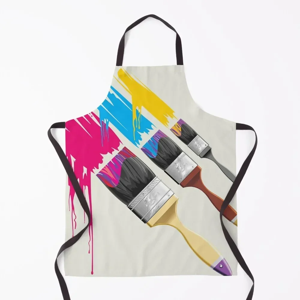 

Tricolor paint Apron cookings for women chefs Customizable Apron