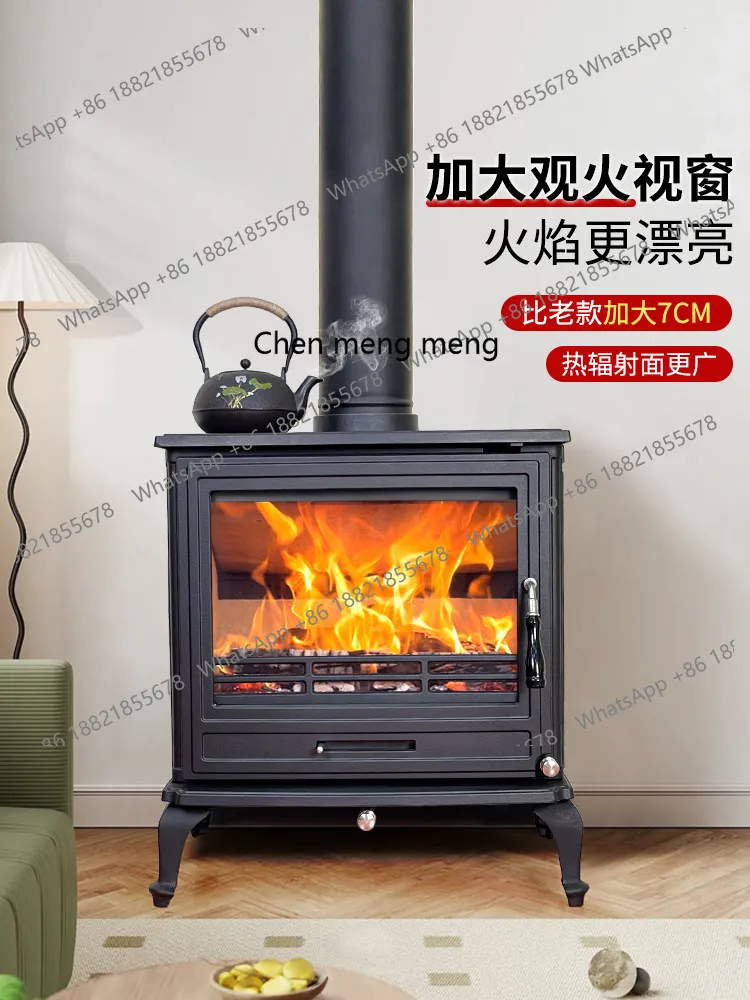 A55 Firewood living room cast iron burning wood real fire household indoor rural self-built house firewood stove