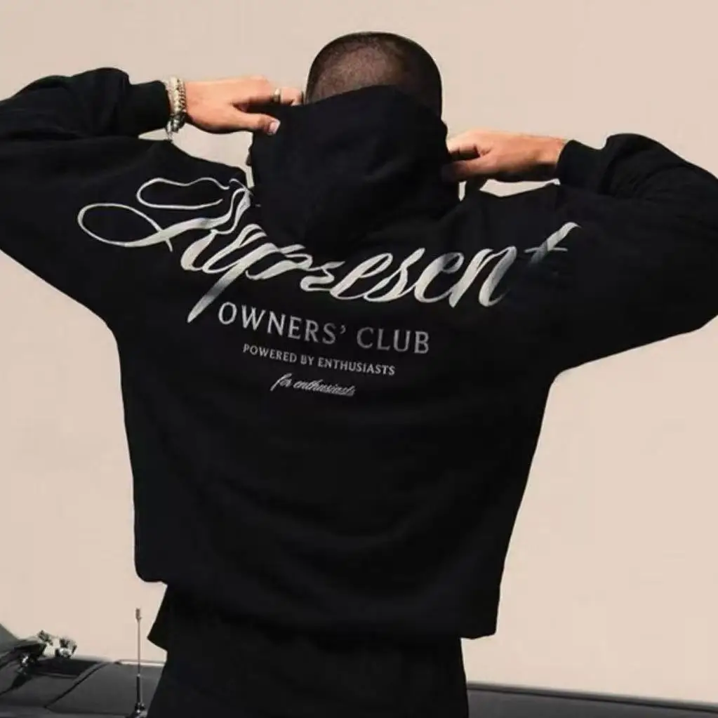 

American Sle Retro Cotton Hoodie Sweatirt with Letter Print High Street Hip Hop Ro Sle for Men And Women