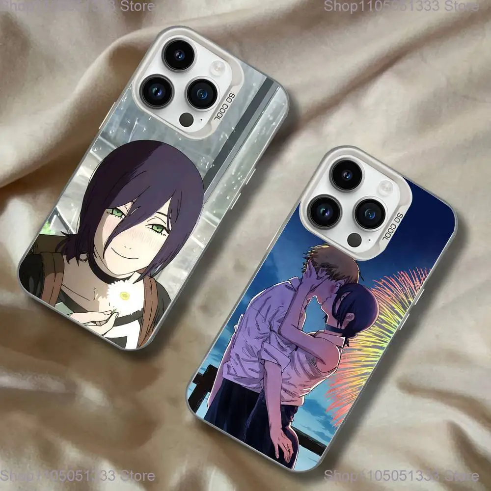 

Chainsaw Man Reze Arc Phone Case For iPhone 16,15,14,13,12,11,Pro,XS,Max,Plus,Mini,SE White Candy Matte Shockproof Cover