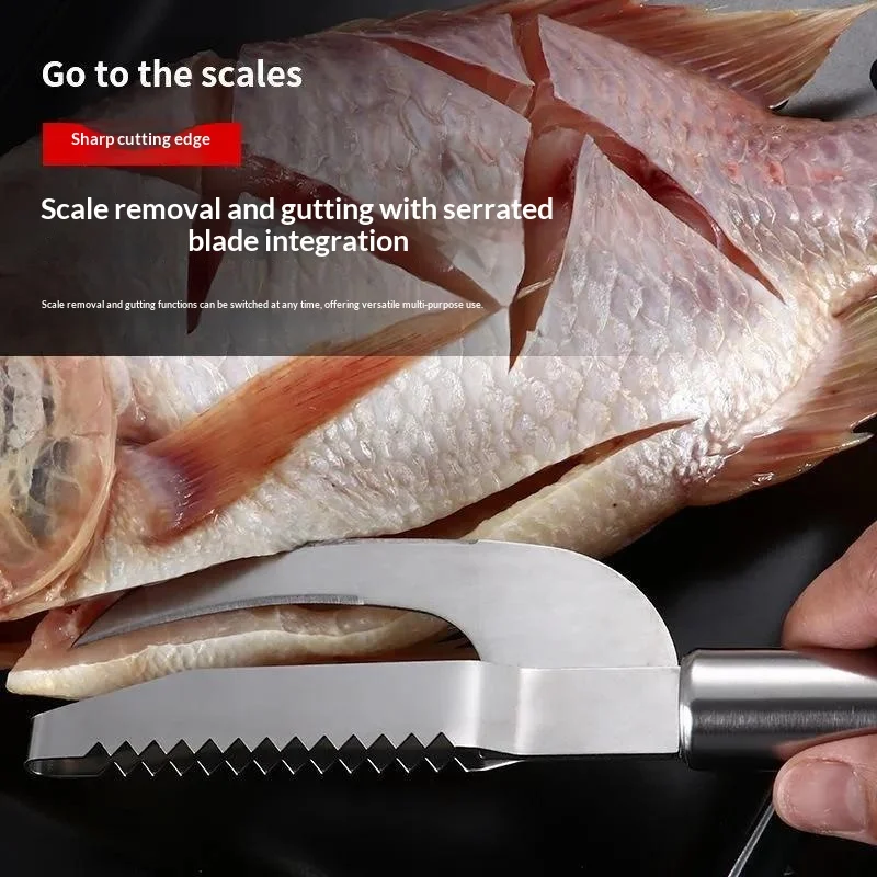 Fish Scaler  3 in 1 Scale Scraper Cutter Digging for Restaurant Home Kitchen Seafood Cleaner