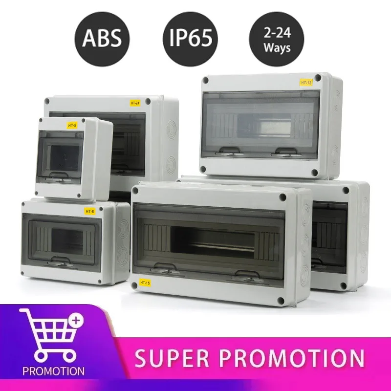 HT Series Junction Box 2/3/5/8/12/15/18/24WAY PC Plastic Outdoor Electrical IP65 Waterproof Distribution Box Switch Box