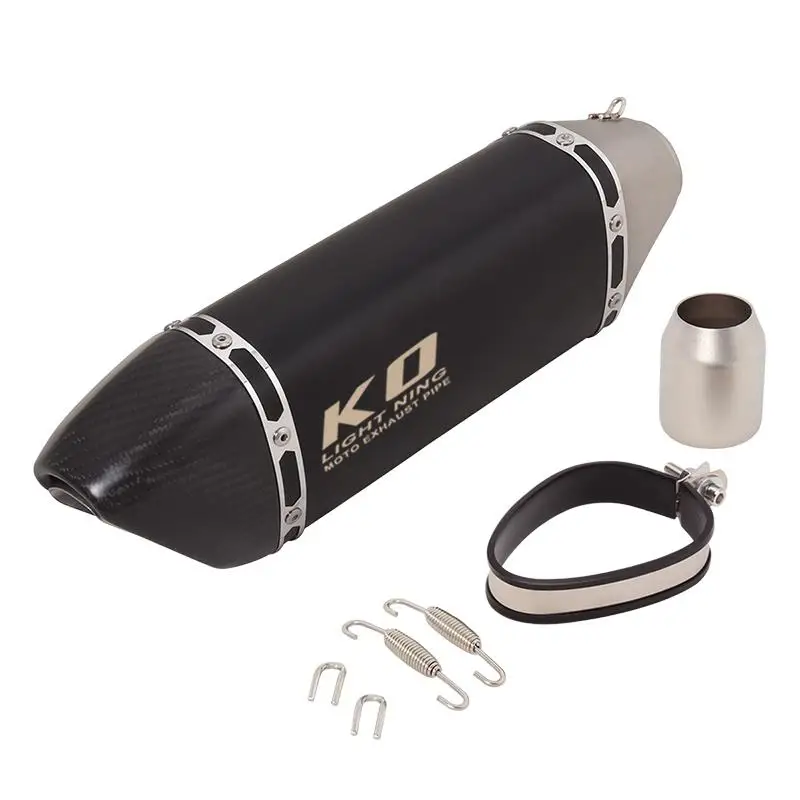 Slip On 38-51mm Universal Motorcycle Exhaust Muffler Tail Pipe Stainless Steel With Removable DB Killer 400mm Length Escape