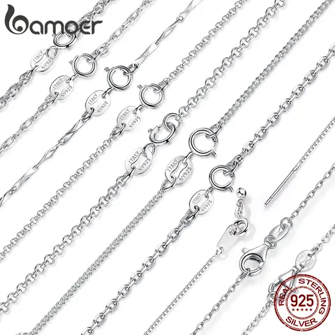 Sterling Silver Adjustable Necklace Chain bamoer