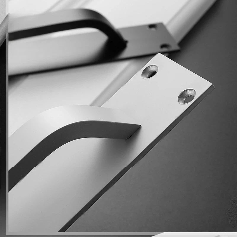 แฟชั่นสีดําตู้จับอลูมิเนียมห้องครัวประตูตู้ดึงลิ้นชัก Knobs เฟอร์นิเจอร์ประตูฮาร์ดแวร์