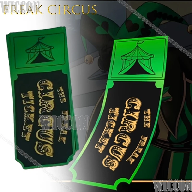 Freak Circus Ticket Card Rojo Verde Rosa Anime Coleccionable Alta Calidad Cosplay Evento Mercancía Halloween Kawaii Sexy Comic Con