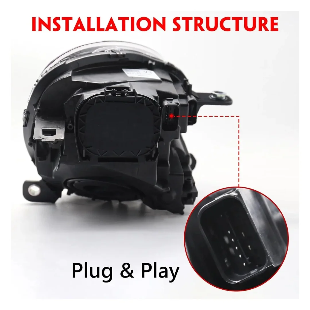 مصباح أمامي LED لسيارة BMW Mini Cooper Countryman R60 2011-2016 [فقط لنوع الهالوجين] كشافات أمامية مع رسوم متحركة بدء التشغيل الديناميكي