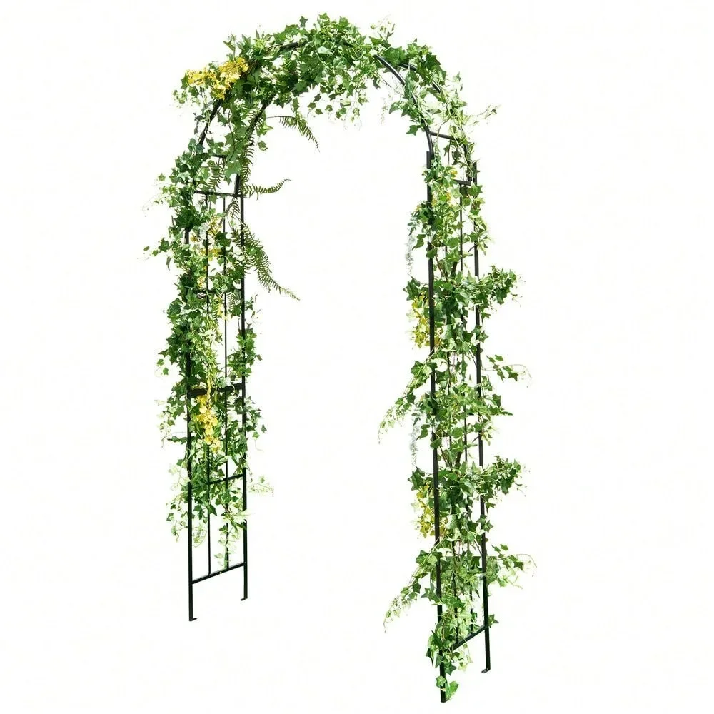 

7.5 ft Metal Archway Garden Arch Arbor Trellis Pergola for Climbing Plants Party