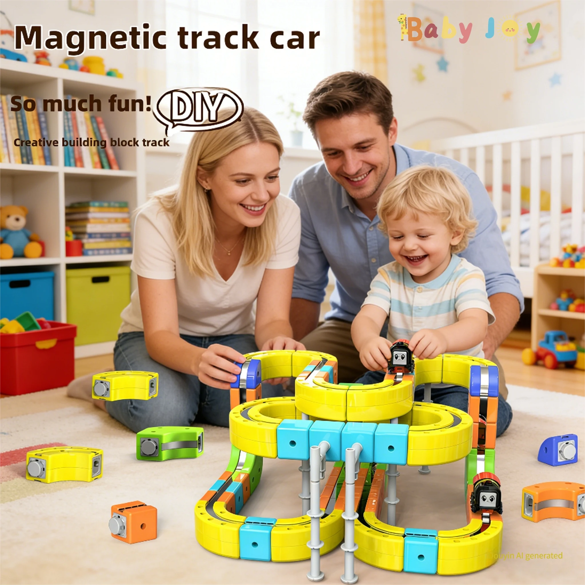 Magic Rail Car Cube Toys for Kids DIY Assembly Magic Electronic Track Train Construction Children Educational Toy Christmas Gift