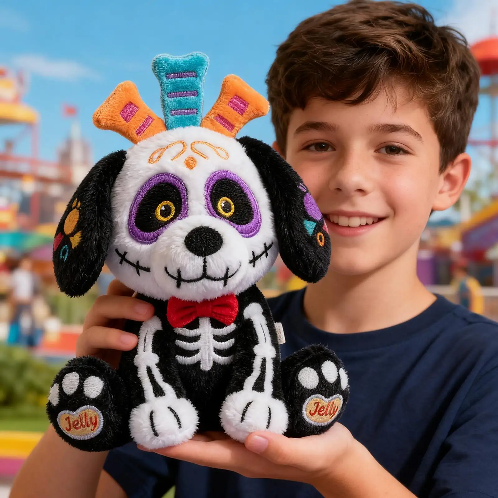 

Halloween Cute Dog Skull Plush Toy GrimaceHalloween Doll Company Holiday Gifts Children Halloween Party Plush Toy Creative Gift