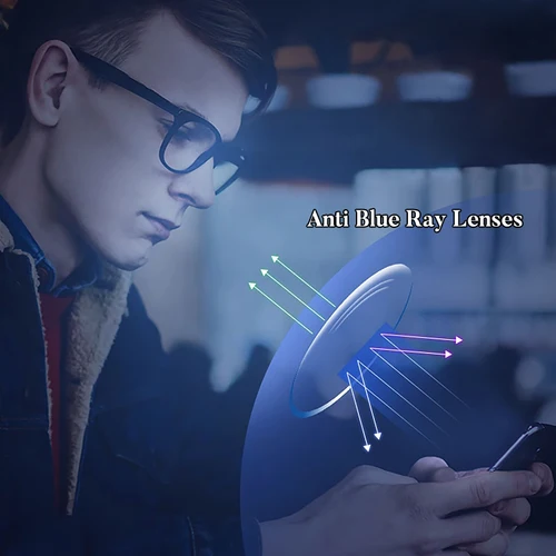 Imagen 2 del producto 1,56 lentes graduadas transparentes asféricas de visión única lente óptica con filtro de luz azul para lectura de computadora