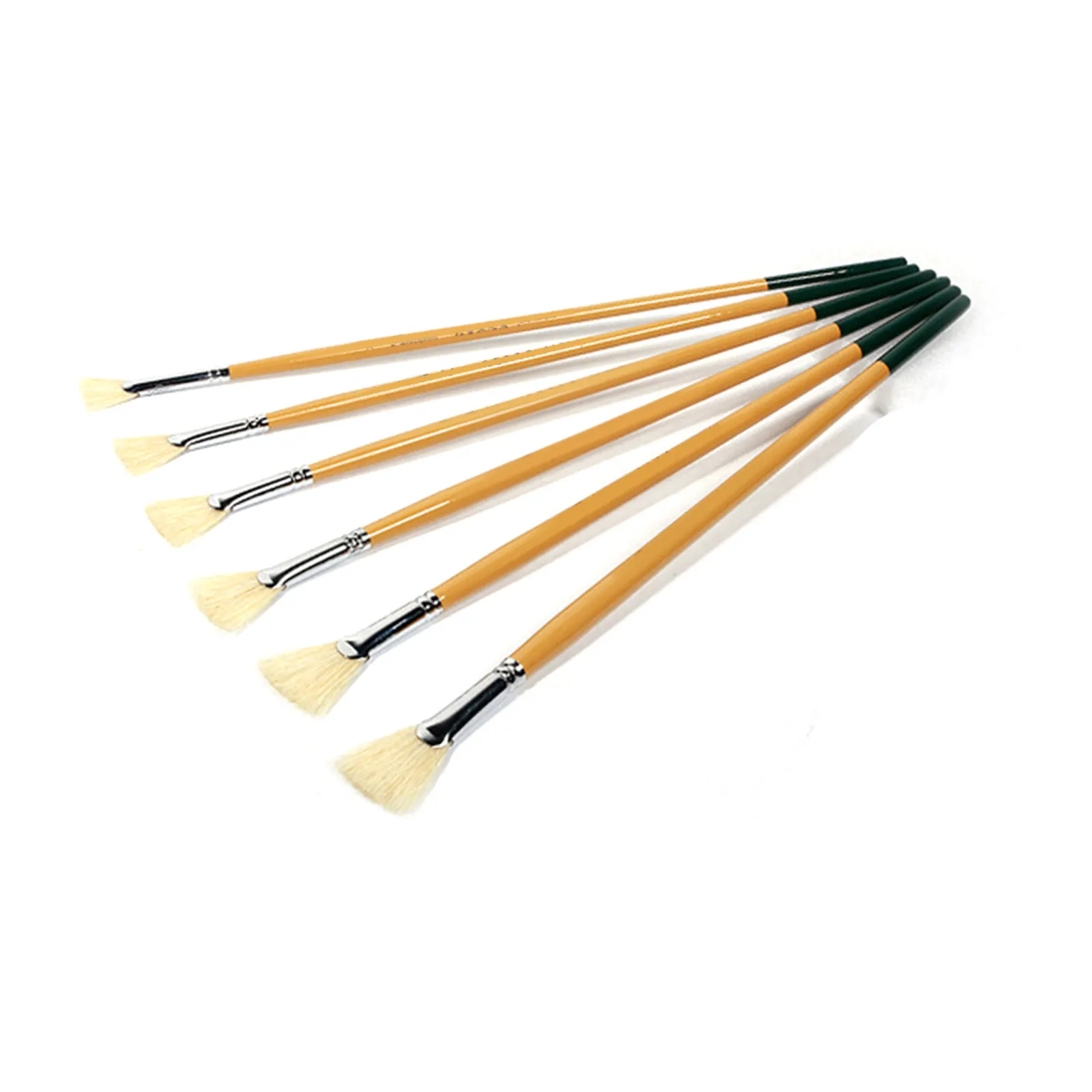 6Pcs Artist Fan Paint Brushes Weasel Hair Premium Bristles Excellent Liquid Holding Smooth with Acrylic Oil