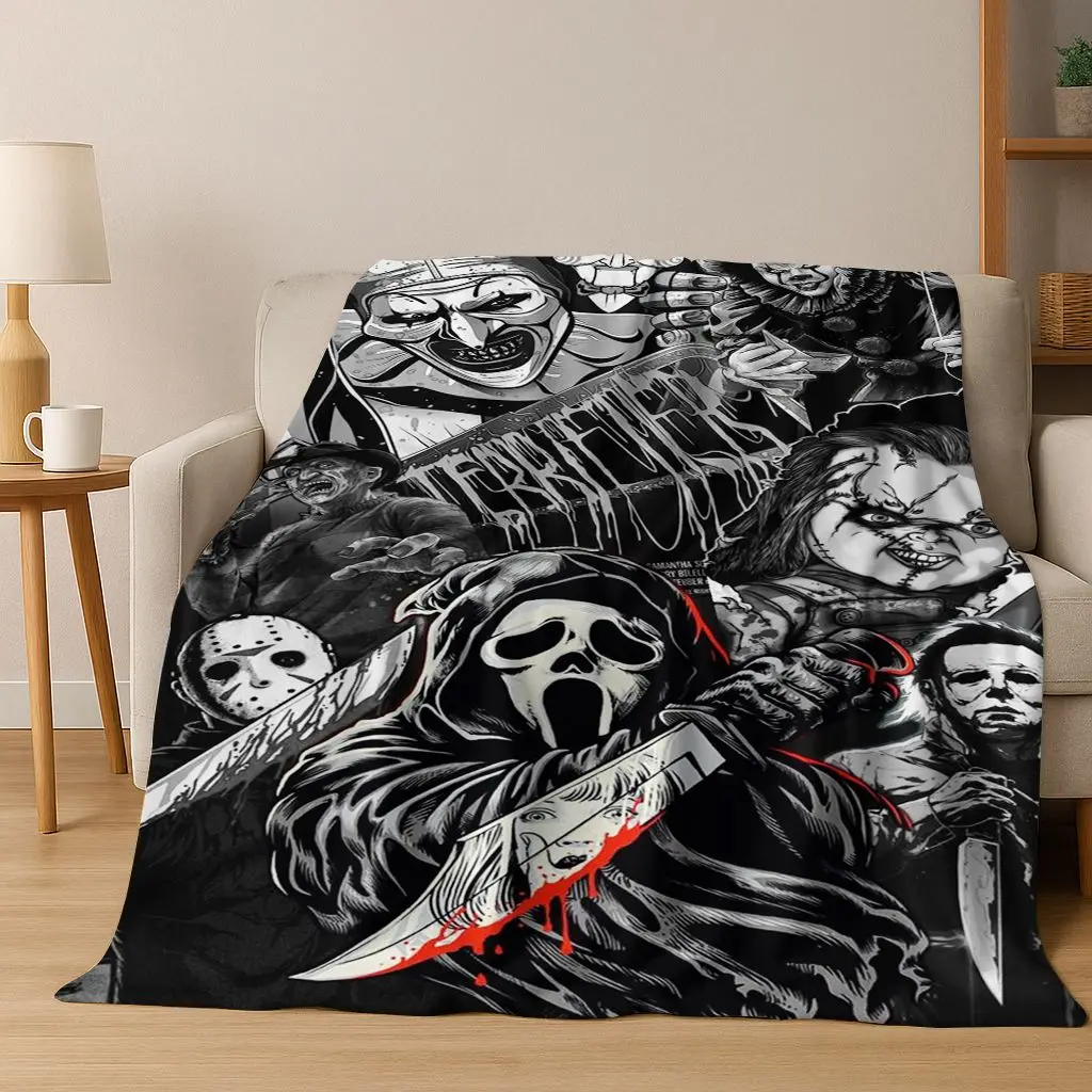 الرعب تشاكي Pennywise مهرج هالوين المنشار فريدي كروجر الفانيلا بطانية لينة بطانية دافئة لغرفة النوم غرفة المعيشة السرير نزهة #1