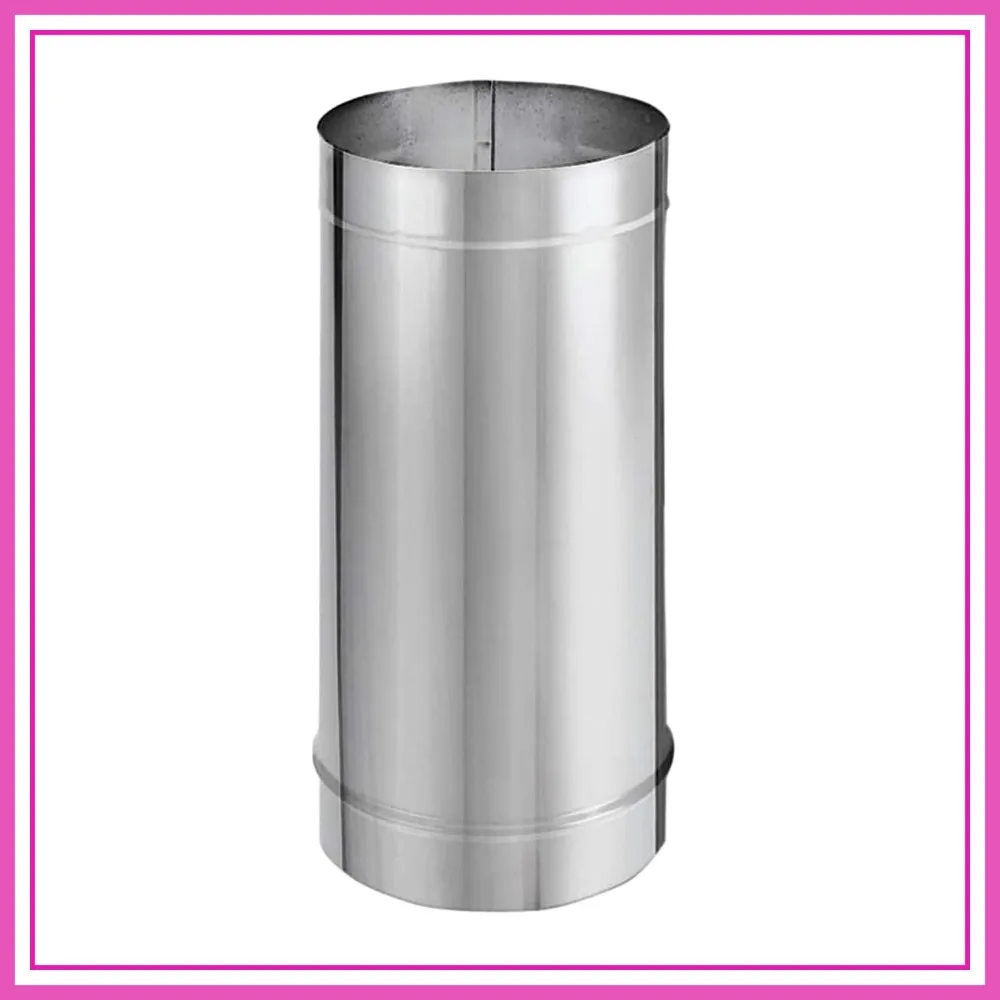 

48x6 Inch Single Wall Steel Wood Stove Pipe, Adjustable Chimney Connector for Smoke and Exhaust, Black