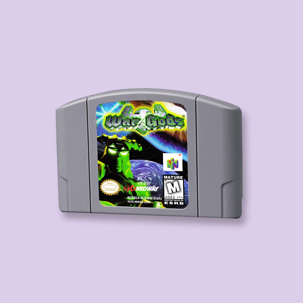 

War Gods 64bit game card for USA NTSC version N64 video game console English language