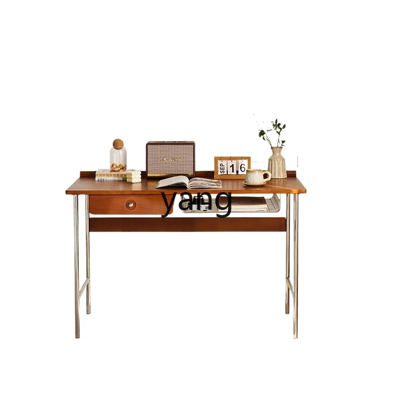 LTT solid wood desk retro small apartment home study workbench