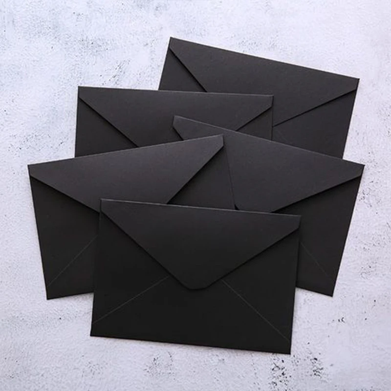 10PCS 16×11cm envelope Classical White Black Kraft Blank Mini Paper Window Envelopes Wedding Invitation Envelope Gift Envelope