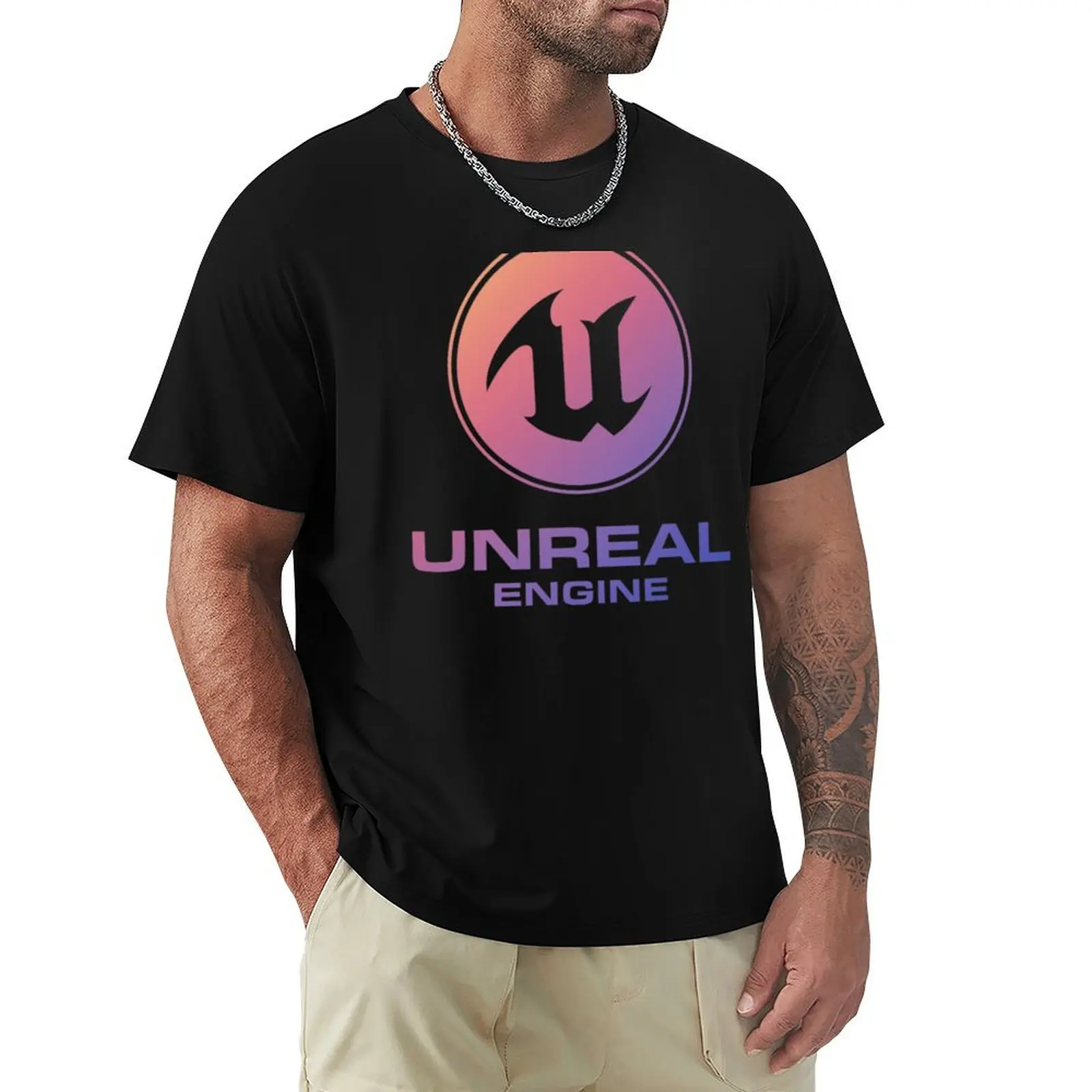 

Unreal Engine Gradient Logo T-Shirt blue archive Funny t-shirts anime t shirts mens t shirts top quality
