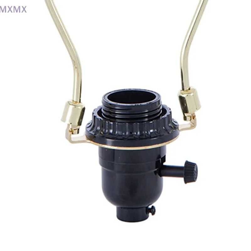 Kit arpa lampada regolabile per E14/E26/E27 Adattatore base luce Paralume Supporto arpa Staffa paralume telaio corno nero oro