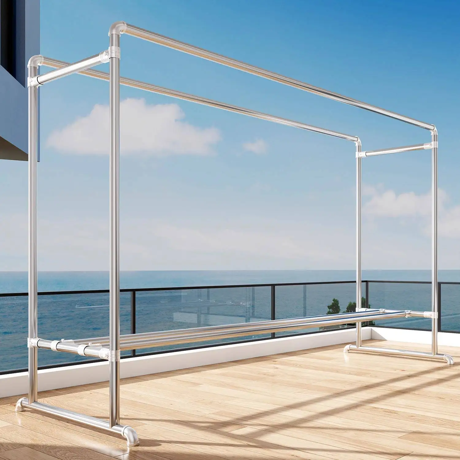 sechoir-a-linge-en-acier-galvanise-simple-double-barre-autoportant-pour-exterieur-equipement-de-lavage-et-de-sechage-pour-balcon-domestique