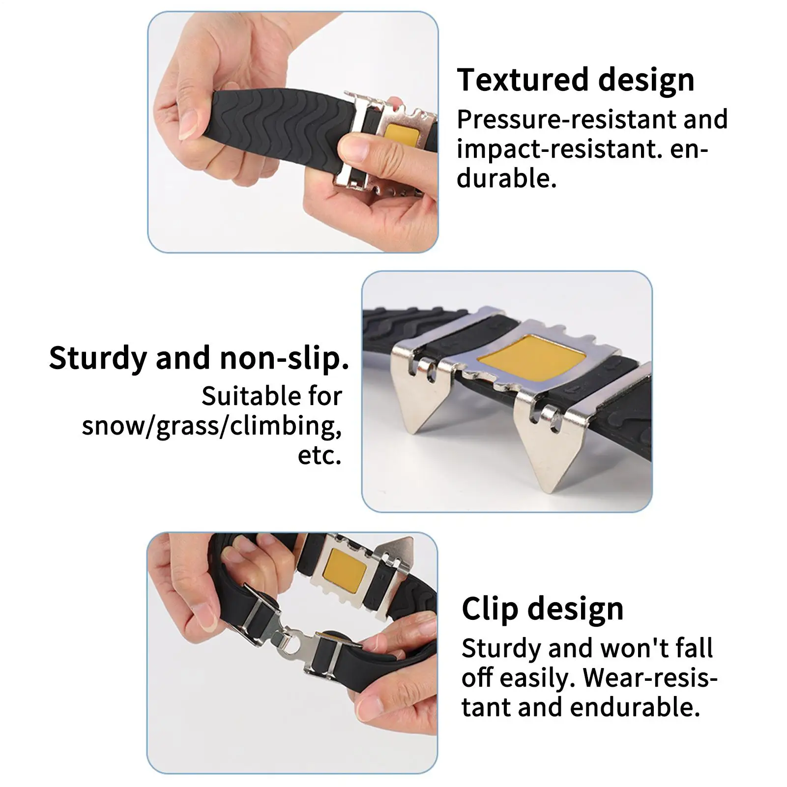 

Ice Cleats For Shoes And Boots Anti-Slip Portable Shoe Cleats Snow Boots Crampons For Men Women Outdoor Winter Activities Hiking