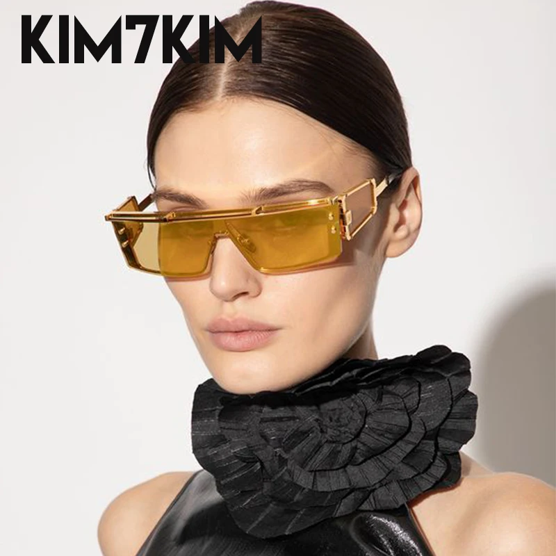 Steampunk Rectangle Sunglasses Women 2024 Luxury Brand  Fashion Small Square Sun Glasses For Men One-Pieces Punk Sunglass Shades