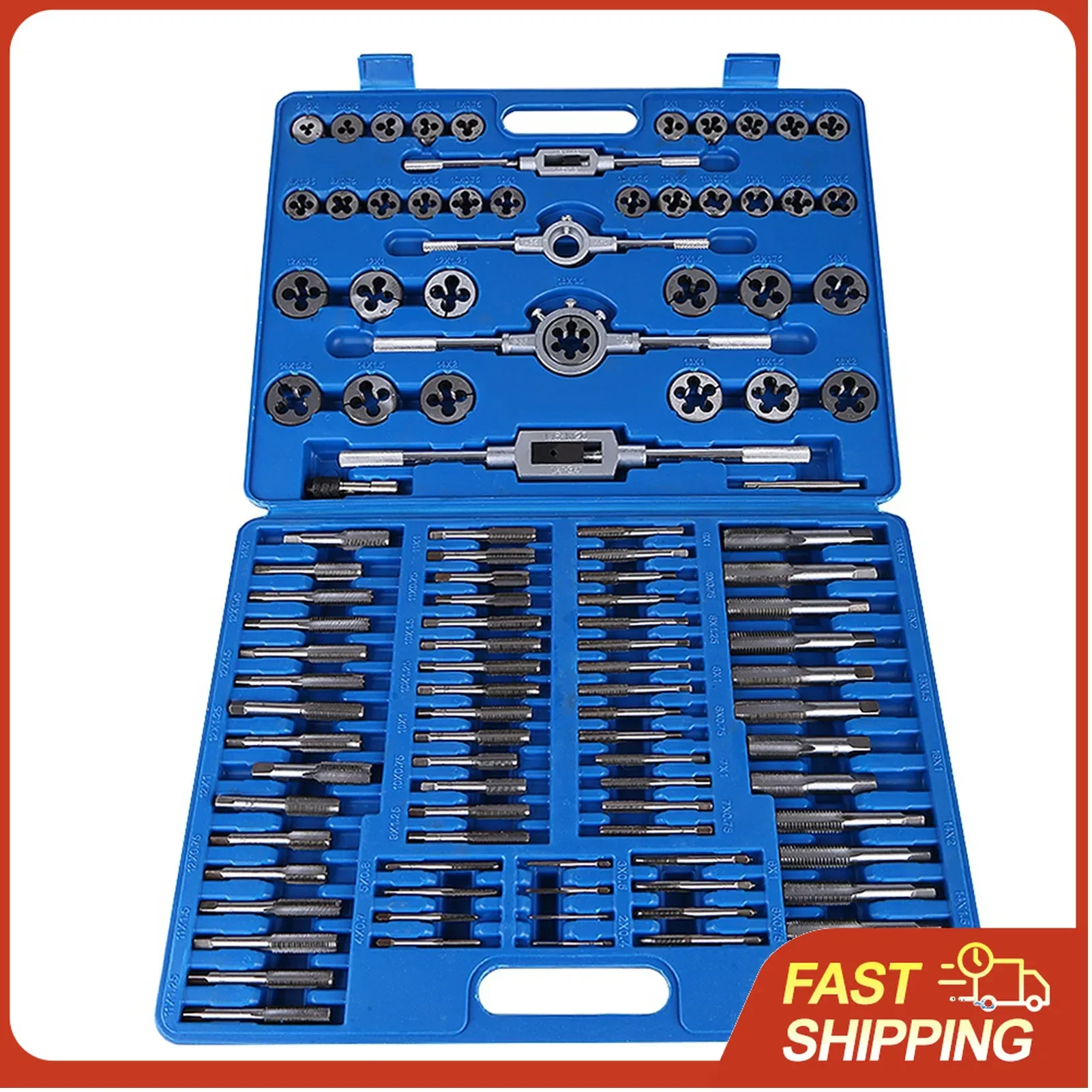 

Набор метрических метчиков и плашек (110 шт.) M2-M18 с регулируемым ключом, ручной инструмент для нарезания резьбы