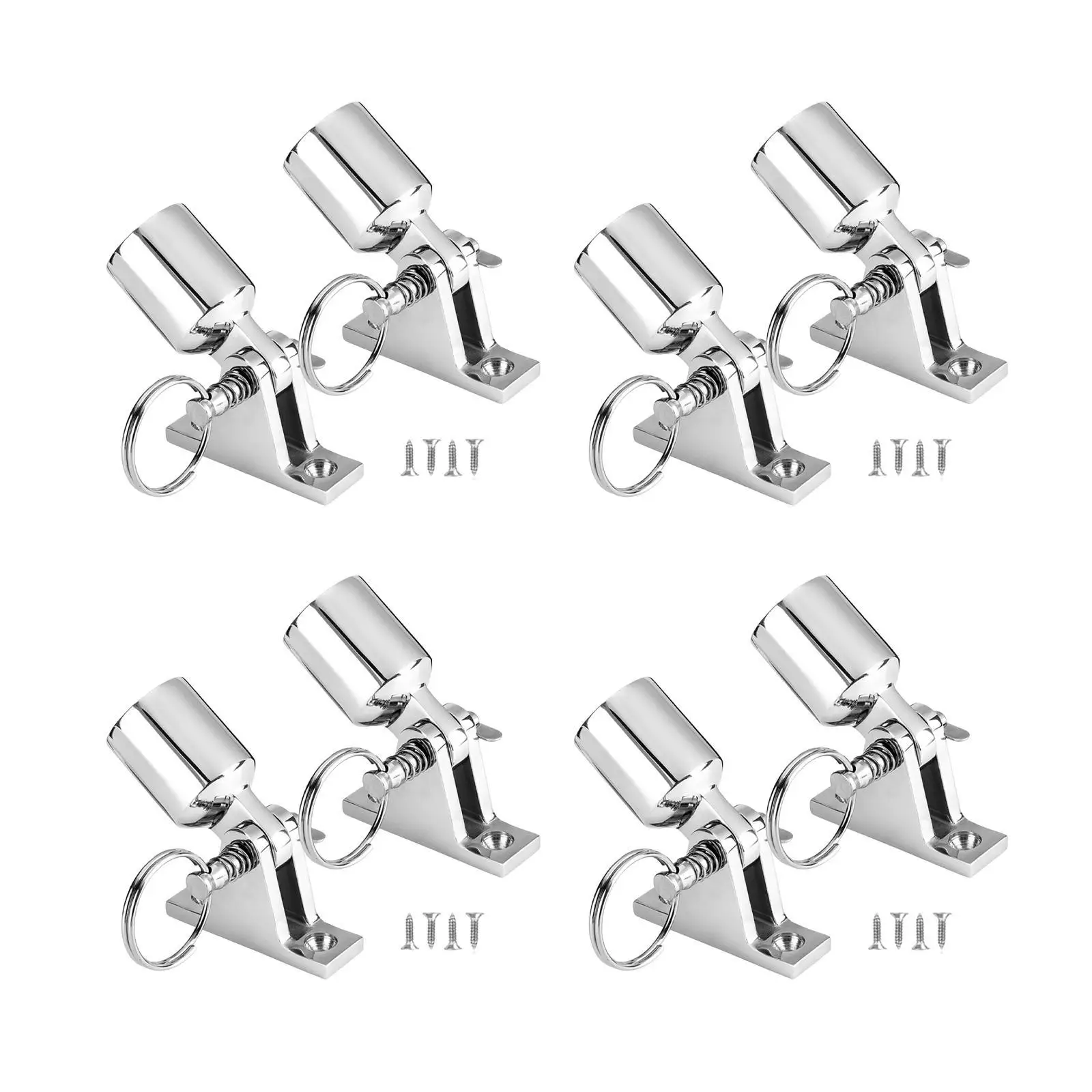 

2x Deck Hinges and Eye End Caps Fits 7/8inch Tube Accessory Simple Assembly with Quick Release Pin Replace Parts Top Hardware