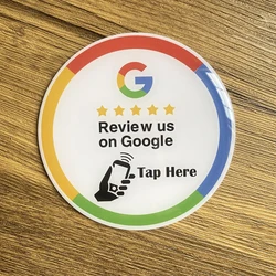 3.93“ 10cm Tap Review sign NFC Epoxy Google Reviews Plate Quick Tap to Review  Sticker