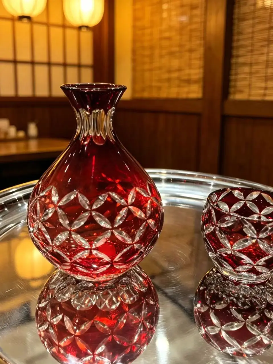 

Japanese Style Handmade Crystal Glass Cup for Whiskey And Fruit Wine Carving Flowers Home Use Drinkware Small Popular E...