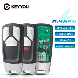 KEYYOU 3/4 pulsante 315 433 MHz per Audi TT A4 A5 Q5 Q7 S5 SQ5 2016 2017 2018 2019 Smart Car Remote Key Fob NBGFS14P71 T T