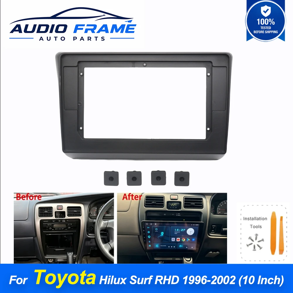10 Inch Android Radio Fascia Frame Dash Fitting Panel Kit For Toyota Hilux Surf RHD 1996‑2002