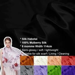 Seda HABOTAI 114 cm anchura 8 momme/100% tela de seda pura artesanía accesorios alibaba expreso por metro envío libre 1-30