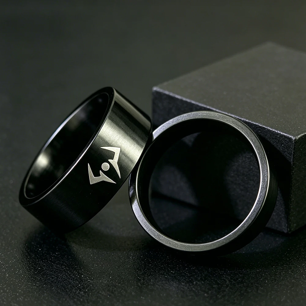 2/pcs Anime Jujutsu Kaisen Rings The Eye of Death / The King of Curses Cosplay Black Unisex Prop Stainless steel Jewelry Gift