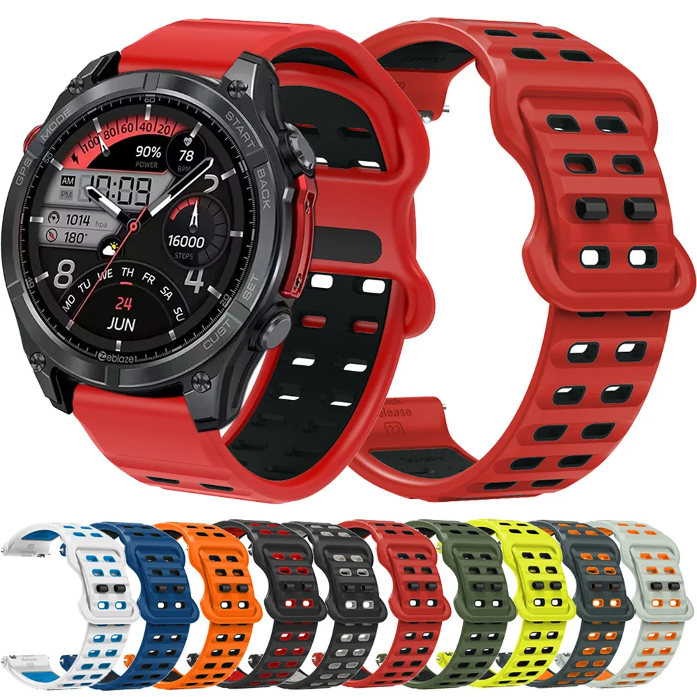 22mm Silicone Band For Zeblaze Stratos 4/GTR 3 Pro/Vibe 7 Pro/Beyond 3 pro Watch Strap Bracelet for Btalk 2 Lite/3 Pro Watchband