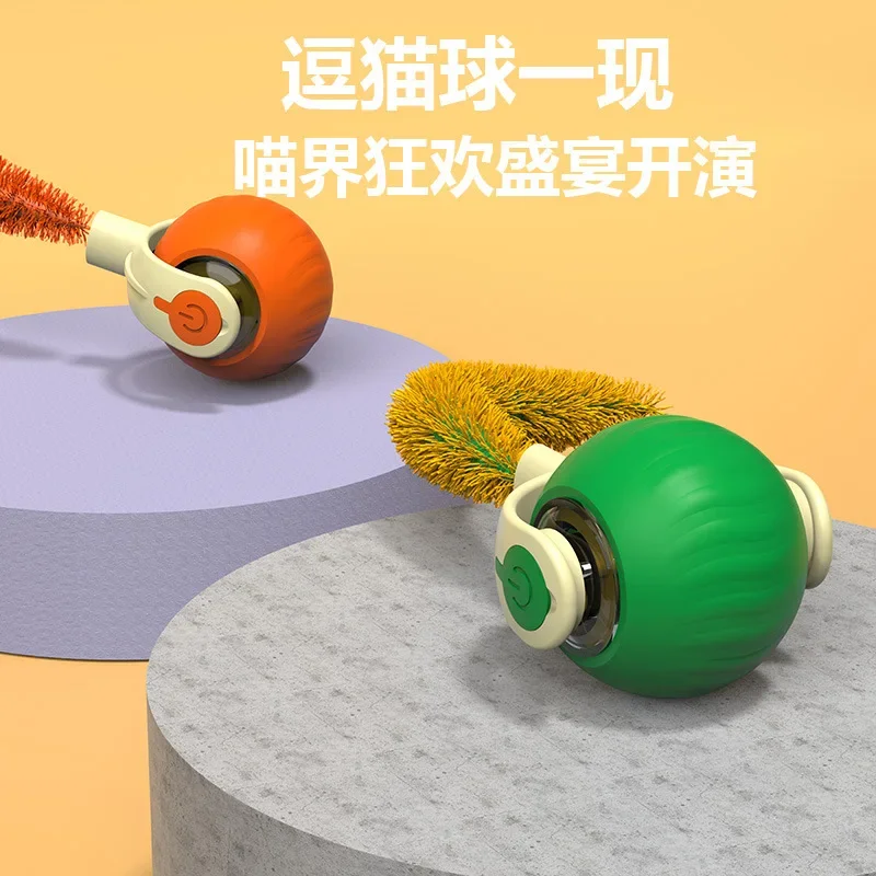 New Pet Drag Ball Toy Trajectory Lithium Battery Automatic Cat Teasing Tool for Self Enjoyment and Relaxation Cat Teasing Ball