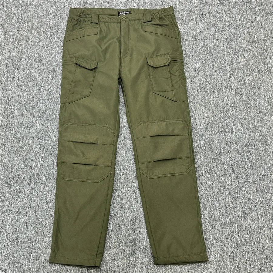 

Мужские уличные мягкие брюки на подкладке, теплые ветрозащитные повседневные рабочие брюки, длинные брюки с несколькими кетами, осень-зима