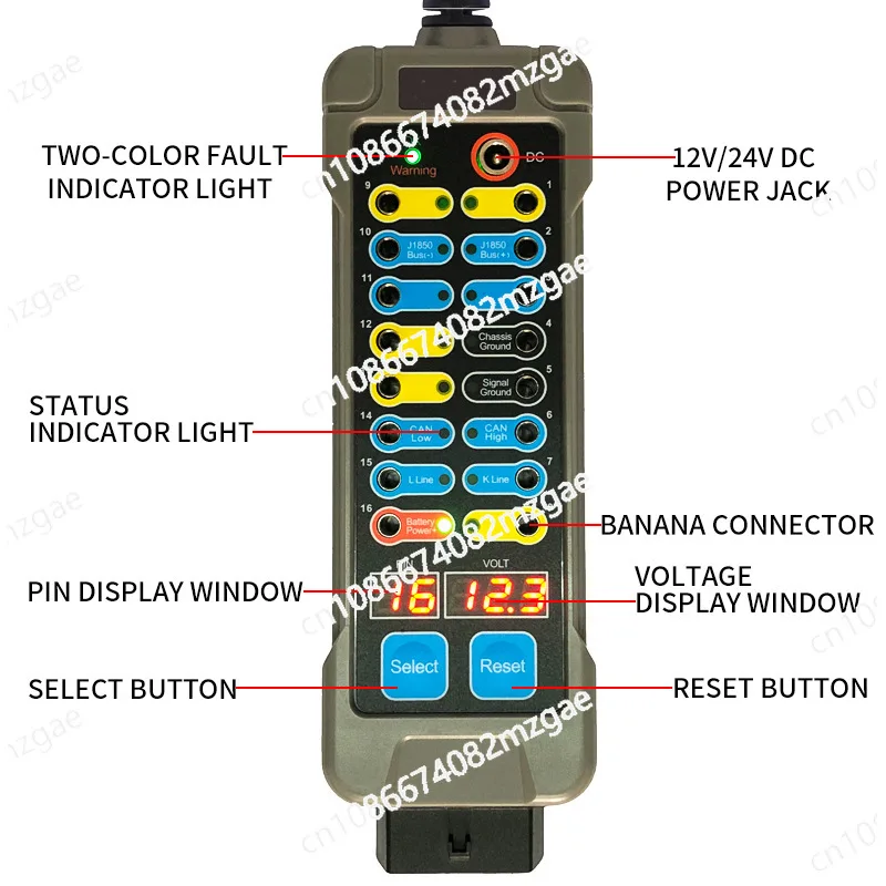 Universal OBD Jumping Box Tester Automobile Motorcycle Heavy Truck Excavator Circuit Maintenance Diagnostic Engineer