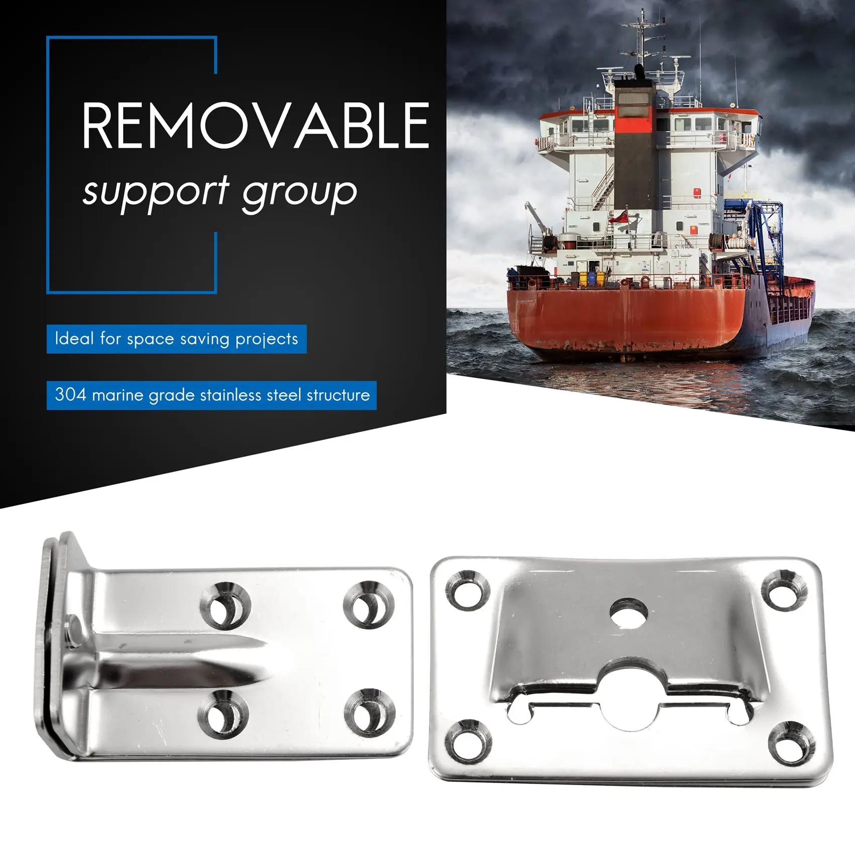 

Reliable-2 Set Marine Grade Stainless Steel Table Bracket Set Removable Multiple Usage For House Boat Marine Accessories Hardwar